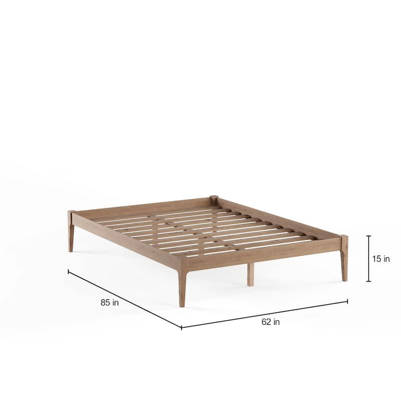 Baxton Studio Mid-century Modern Solid Wood Platform Bed