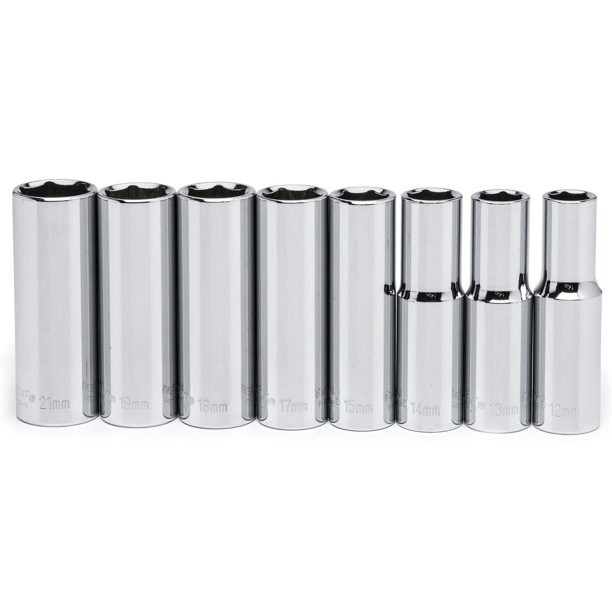 Crescent 8 Piece 1//2/" Drive Chrome Metric Deep Socket Set 6 Point CSAS3