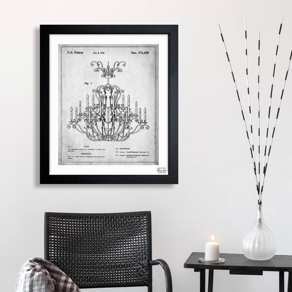 Oliver Gal 'Chandelier 1996' Framed Blueprint Art Bed Bath & Beyond