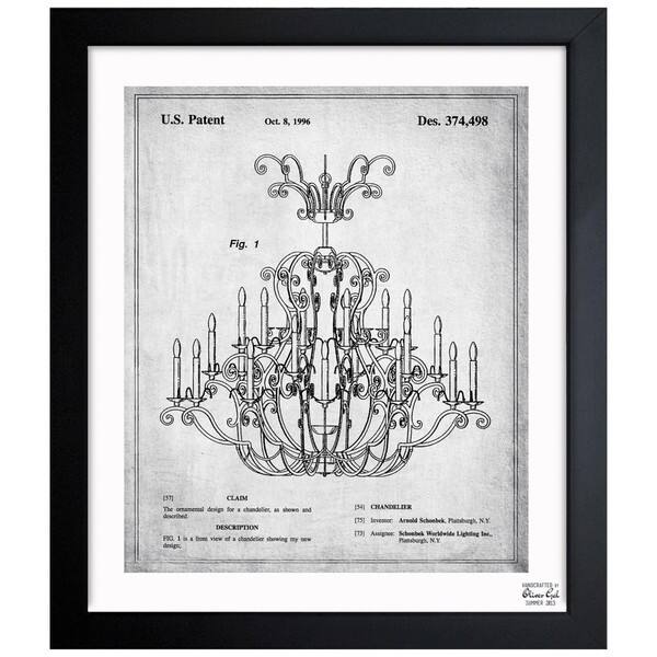 Oliver Gal 'Chandelier 1996' Framed Blueprint Art Bed Bath & Beyond
