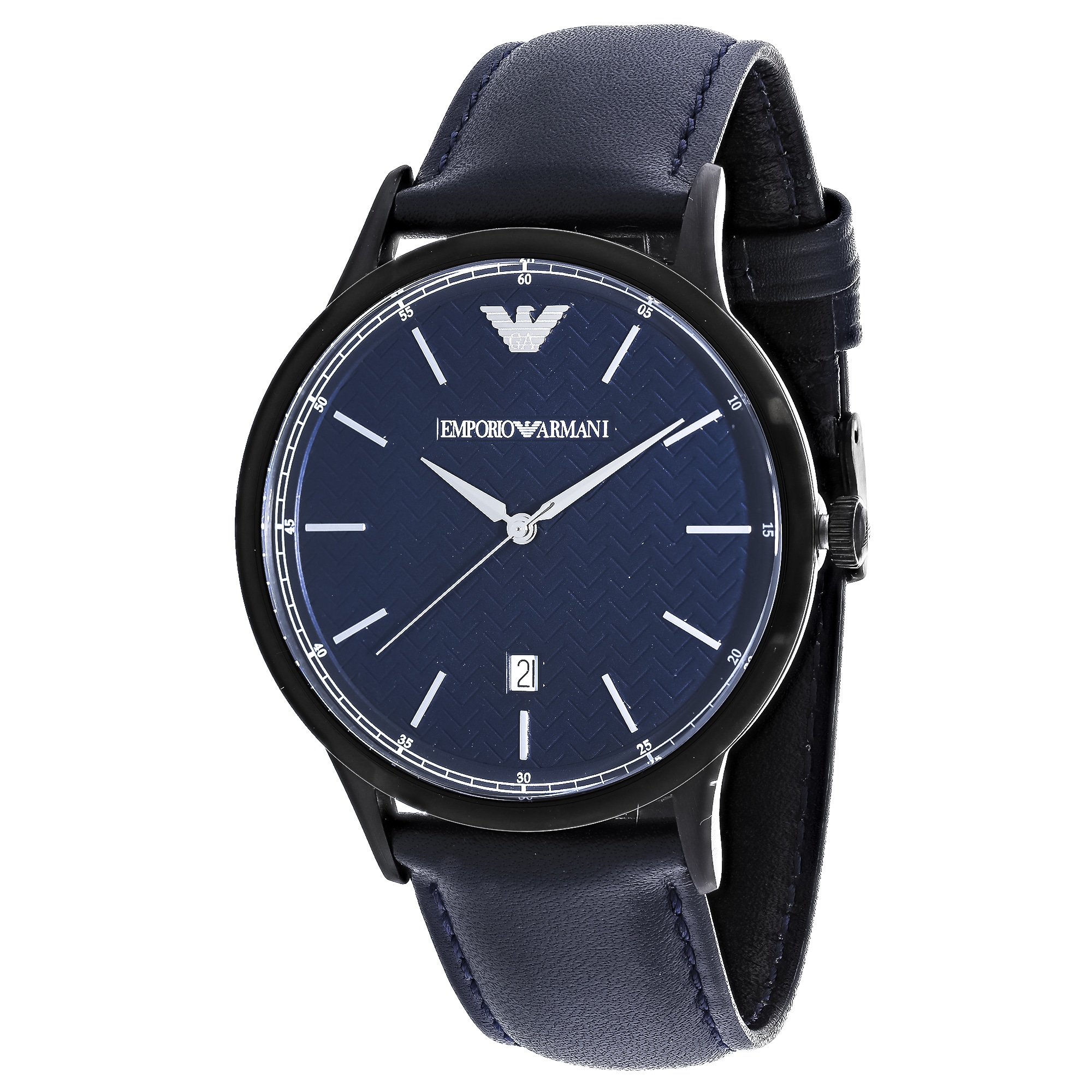 Renato Round Blue Leather Strap Watch 