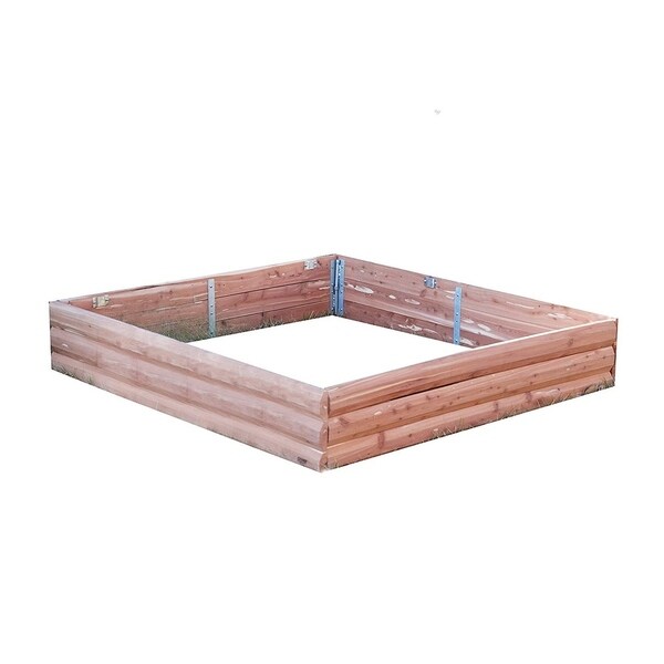 Red Cedar Log Raised Garden Bed Square Overstock 11536401