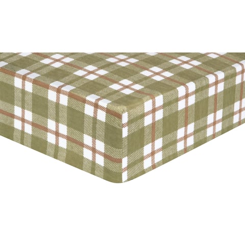 Trend Lab Deer Lodge Plaid Flannel Fitted Crib Sheet