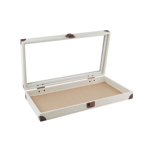 Shop Caddy Bay Collection Beige Canvas Jewelry Ring Display Case