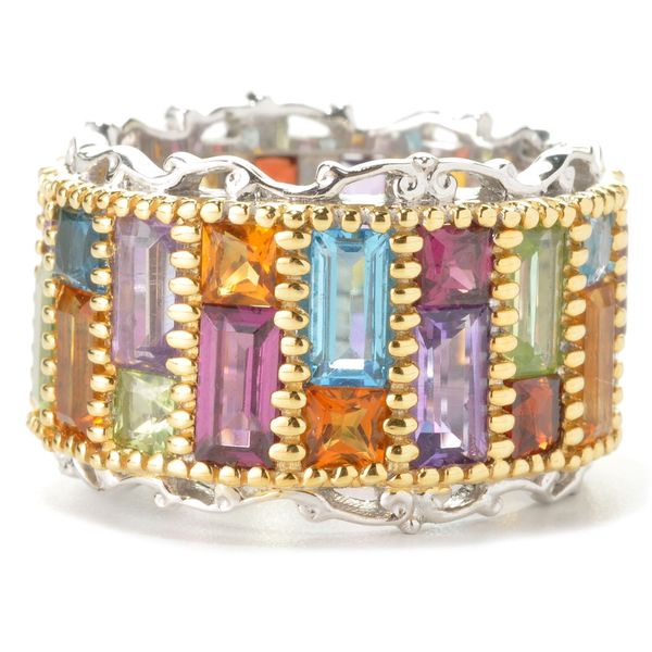 multi gemstone eternity ring