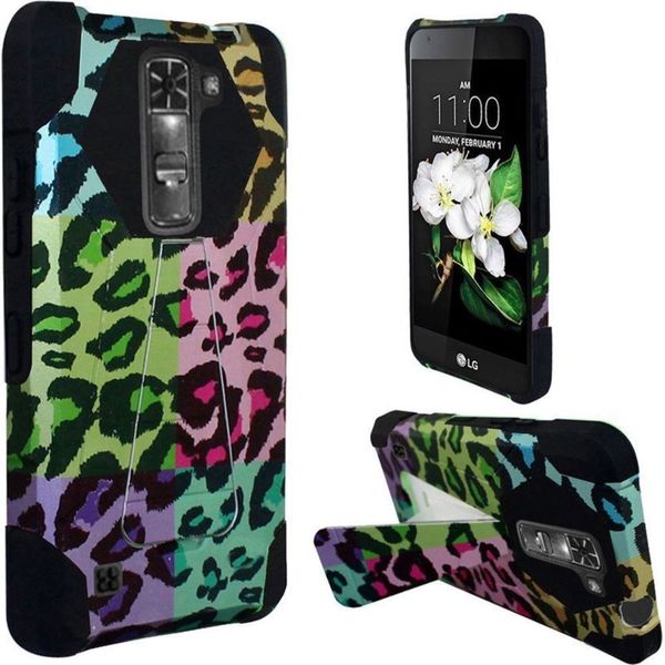Insten Colorful/ Black Leopard Hard PC/ Silicone Dual Layer Hybrid
