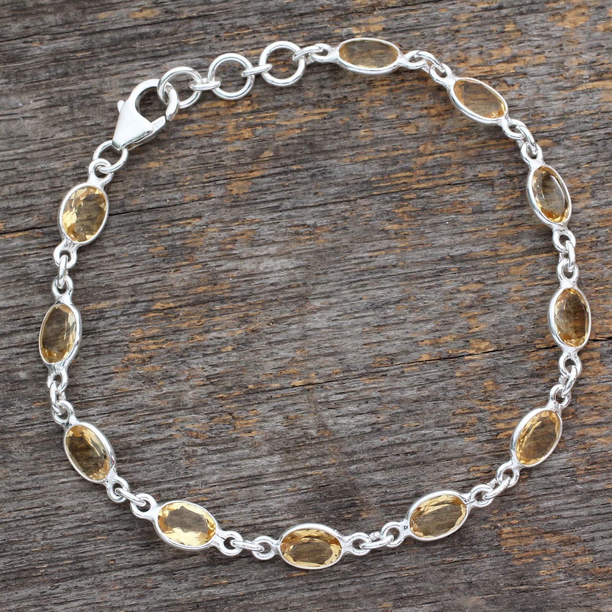 citrine bracelet sterling silver