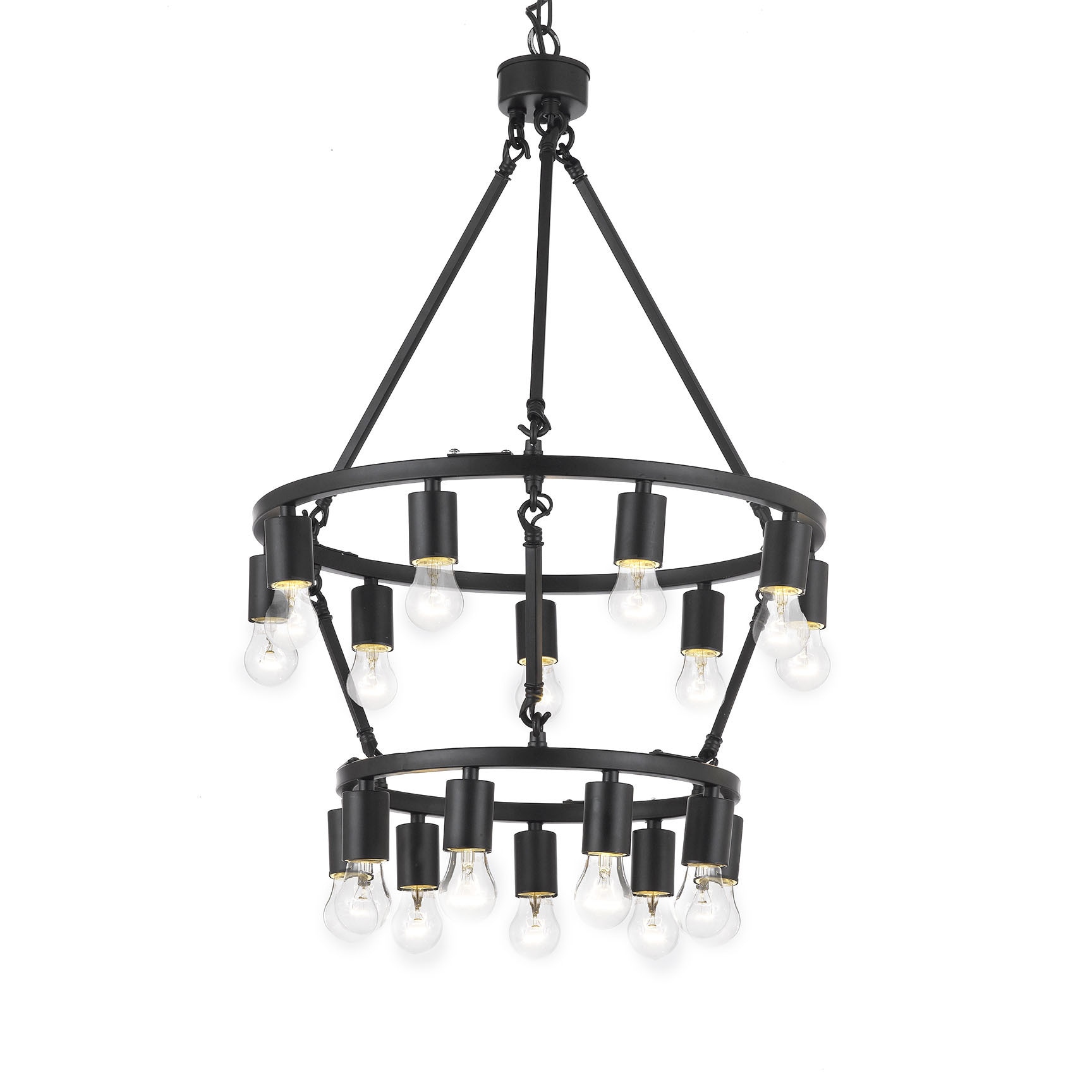 Rustic Double Tiered 18 Light Chandelier (S100-1140/9+9) - Chandeliers For Bedrooms by Overstock.com