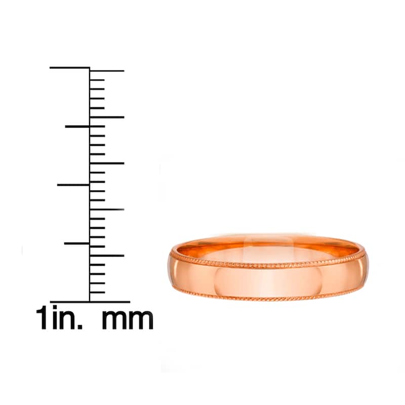 Bliss 14k White Yellow or Rose Gold Men's 6mm Plain Milgrain Wedding Band