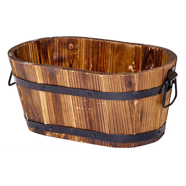 Small Oval Wooden Planter