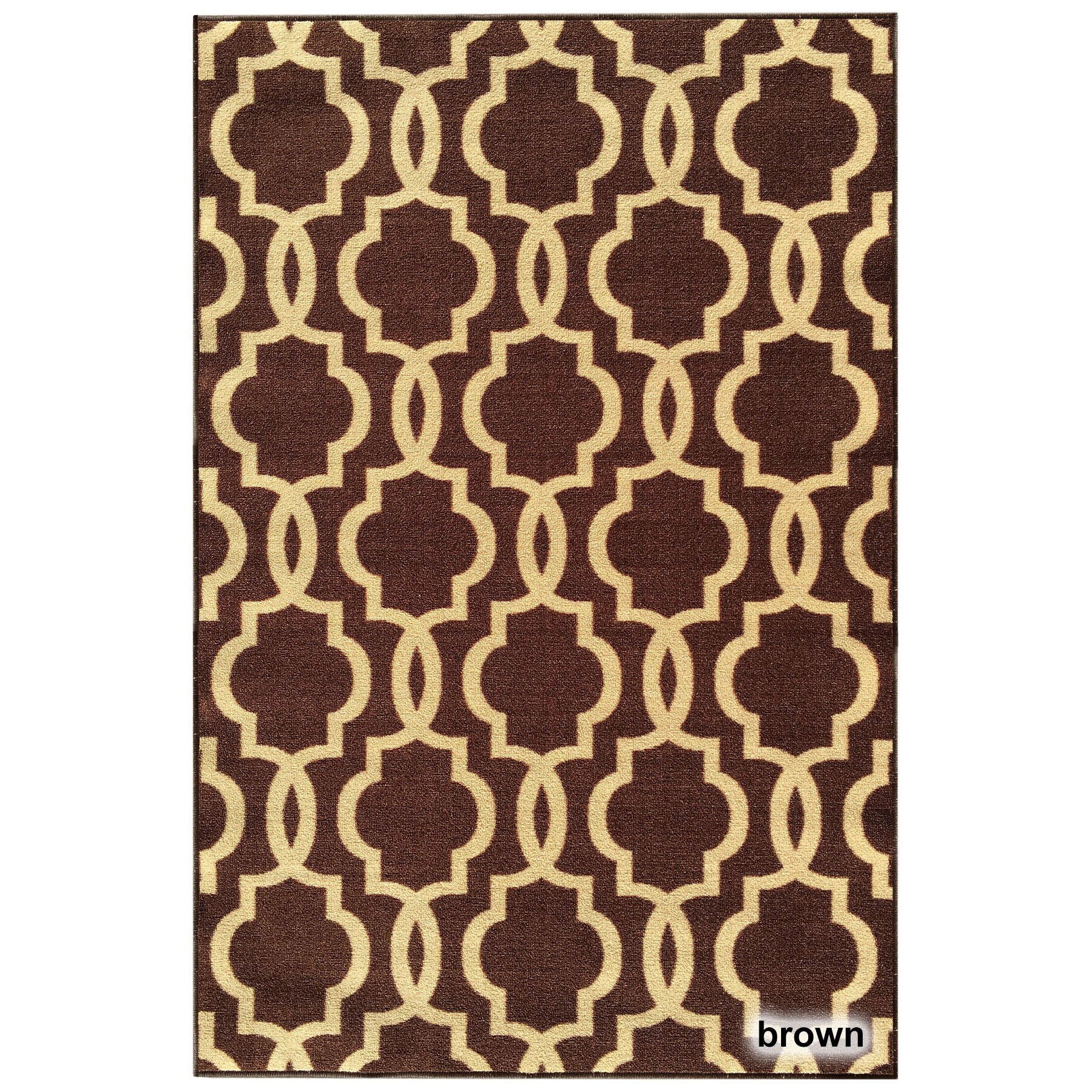 Fancy Moroccan Trellis Non-Slip Area Rug Rubber Backed - 3'4 x 5