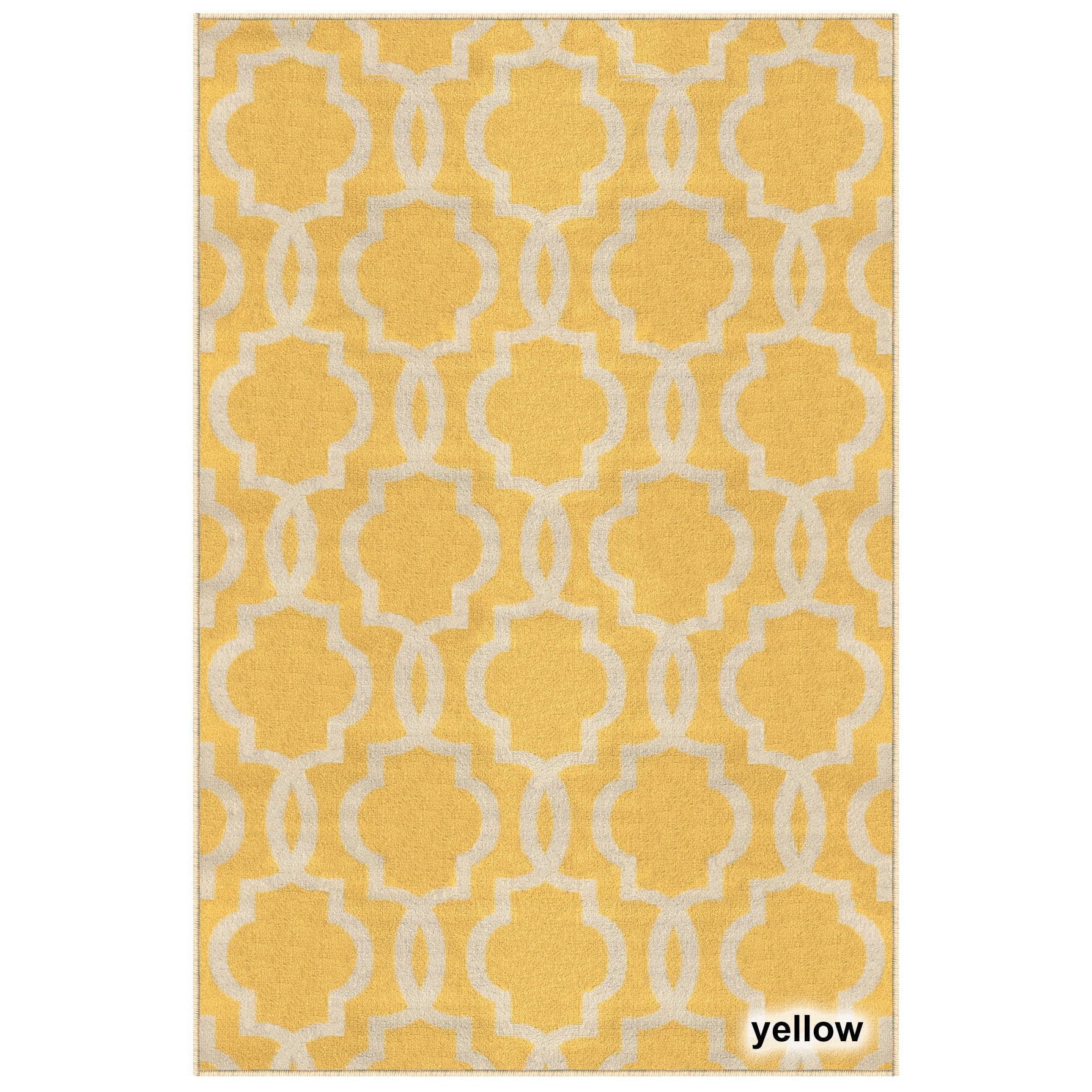 Fancy Moroccan Trellis Non-Slip Area Rug Rubber Backed - 3'4 x 5