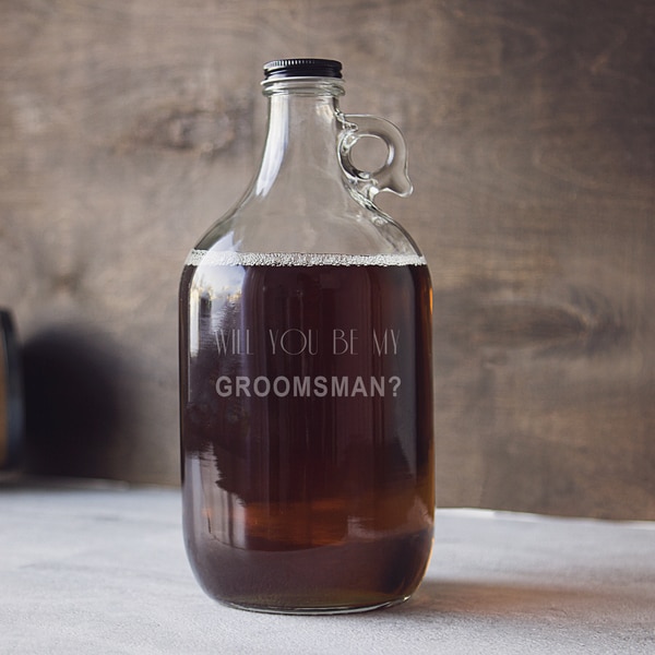 Will You Be My Groomsman? 64-ounce Craft Beer Growler. Opens flyout.
