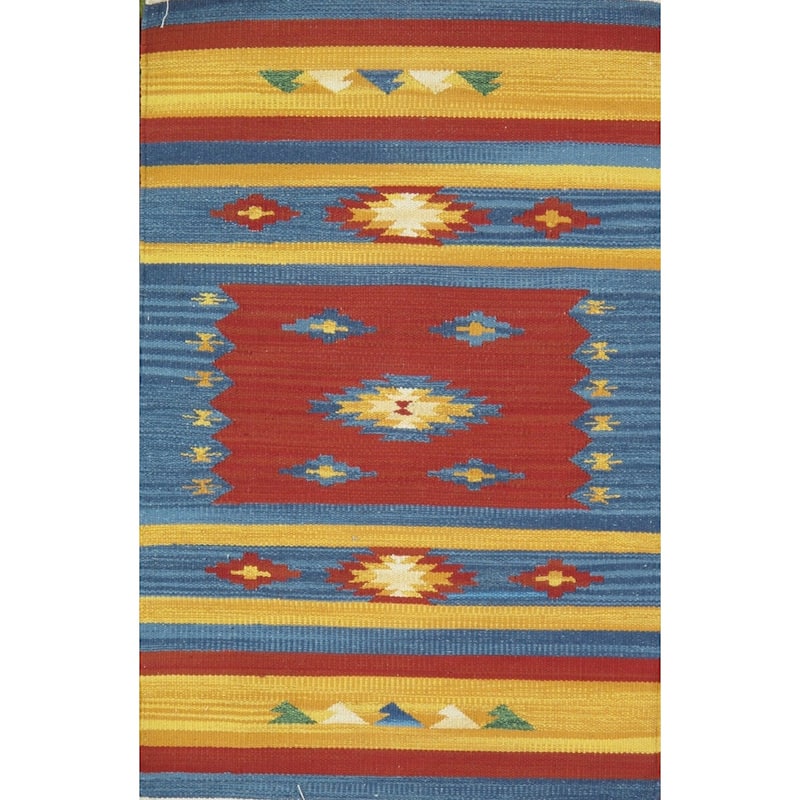 Pasargad Home Anatolian Kilim Hand-Woven Cotton Area Rug