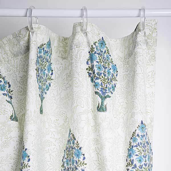 Shop Elegant Motifs Teal Trees Shower Curtain India Free