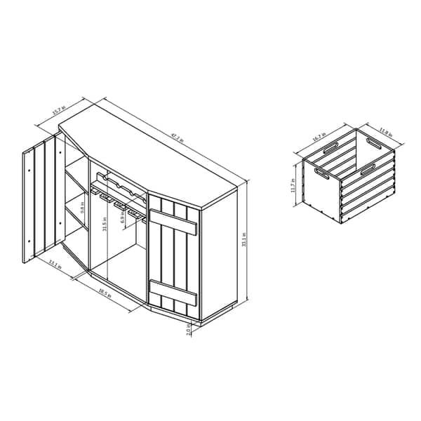 Furniture of America Lath Rustic 6-shelf Server