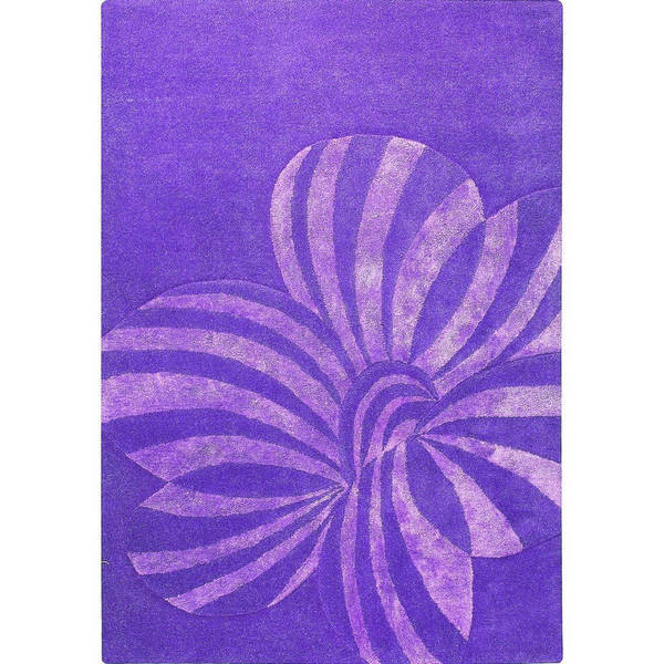 Handmade Indian Jasmine Violet Rug - 8'3 x 11'6 (India)