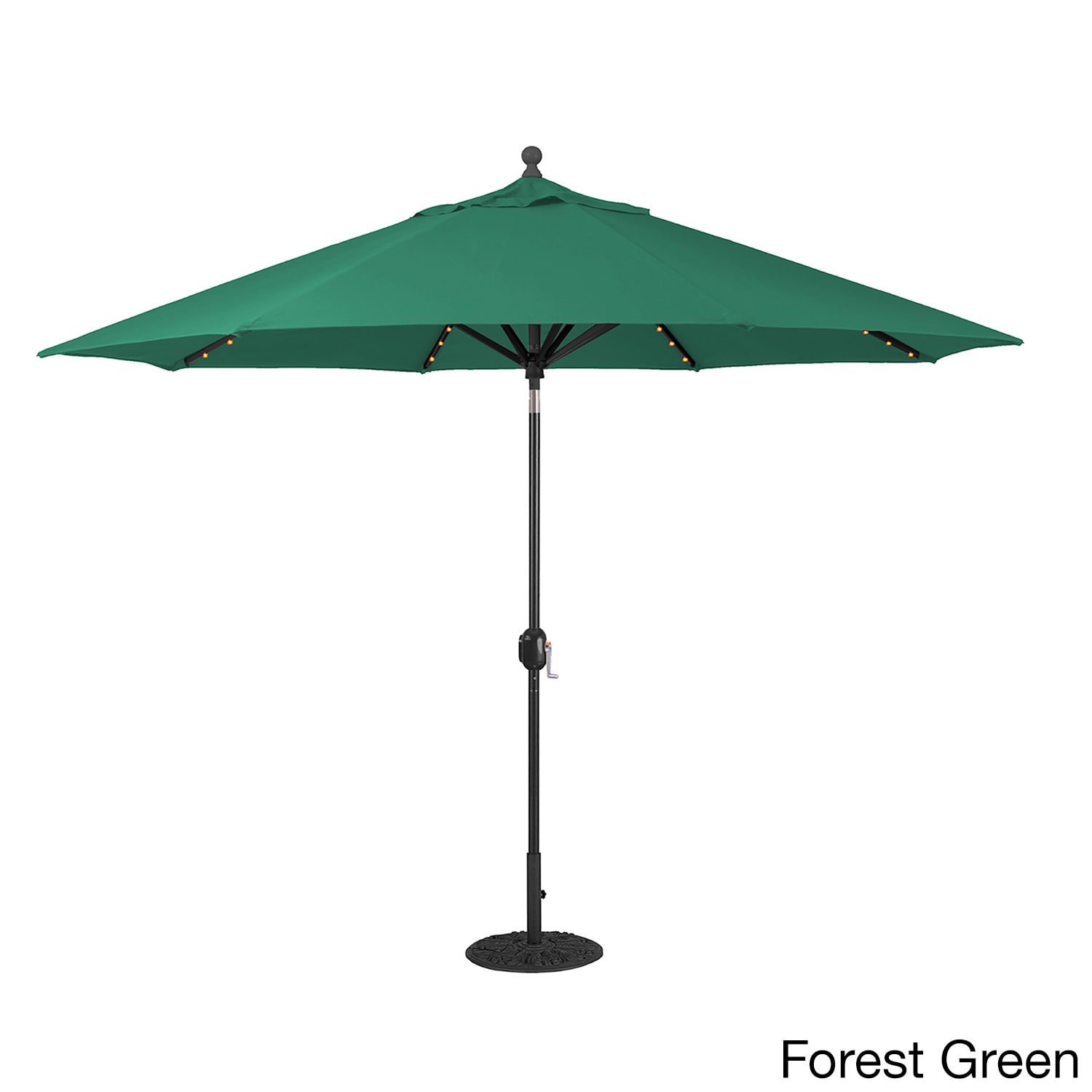 Shop Black Friday Deals On Galtech 11 Ft Auto Tilt Led Umbrella With Black Pole And Sunbrella Shade Overstock 11542450