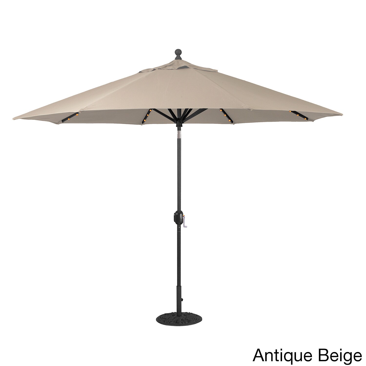 Shop Black Friday Deals On Galtech 11 Ft Auto Tilt Led Umbrella With Black Pole And Sunbrella Shade Overstock 11542450