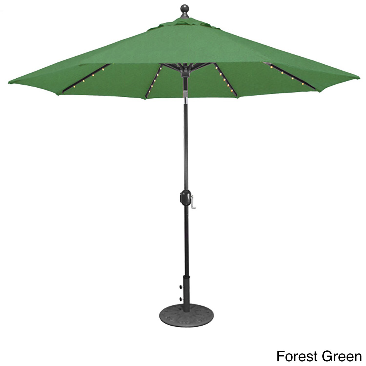 Shop Black Friday Deals On Galtech 9 Ft Auto Tilt Led Umbrella With Black Pole And Sunbrella Shade Overstock 11542459