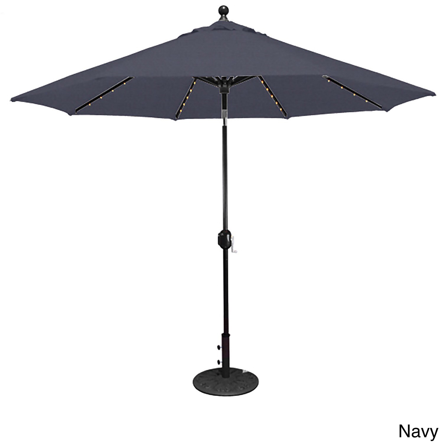 Shop Black Friday Deals On Galtech 9 Ft Auto Tilt Led Umbrella With Black Pole And Sunbrella Shade Overstock 11542459