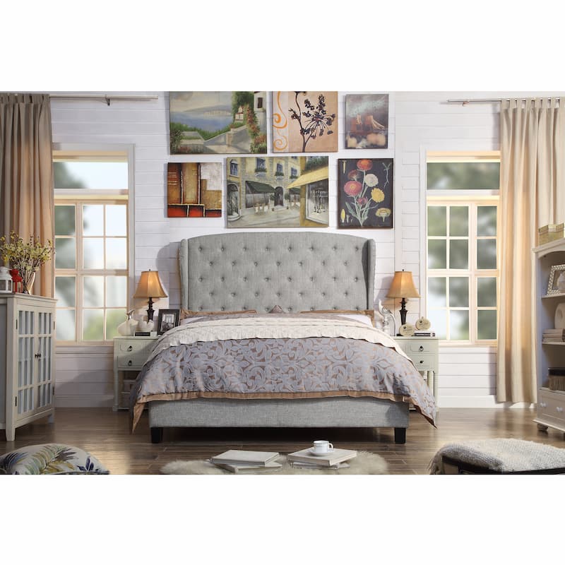 Moser Bay Full Size Diamond Wingback Upholstered Bed Set