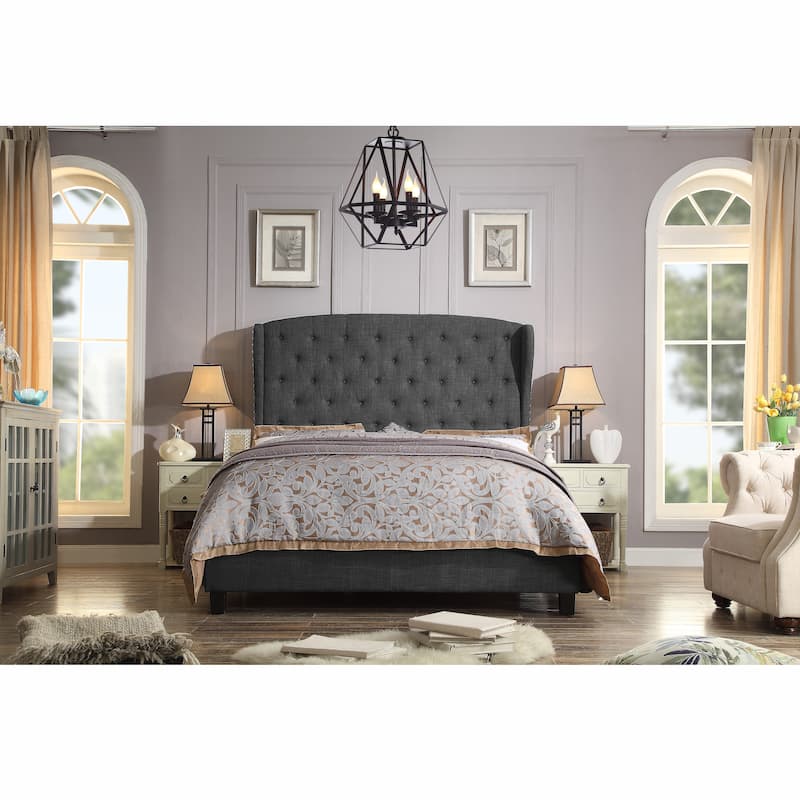 Moser Bay Full Size Diamond Wingback Upholstered Bed Set