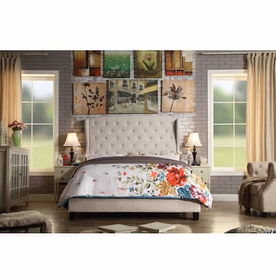 Moser Bay Full Size Diamond Wingback Upholstered Bed Set