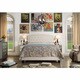 preview thumbnail 1 of 4, Carlin Tufted Upholstered Bed, Rubber Wood Platform Bed, Twin Size