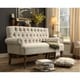 preview thumbnail 2 of 70, Moser Bay Arete Upholstered Tufted Settee Chesterfield Style Loveseat, Velvet or Linen