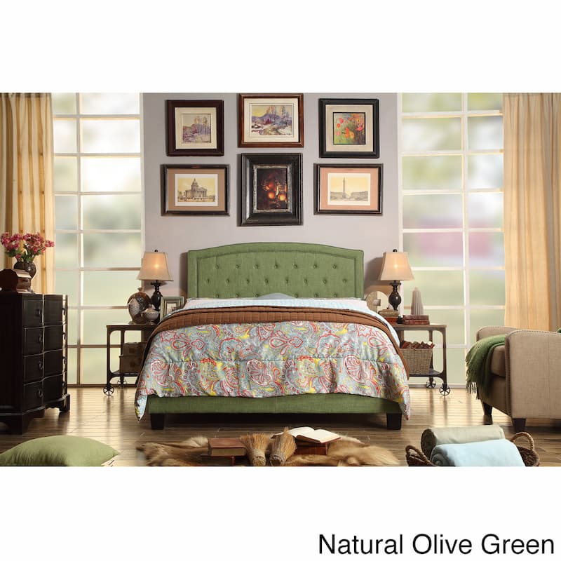 Moser Bay Home Aletheia Tufted Upholstered Bed, Solid Wood Platform Bed