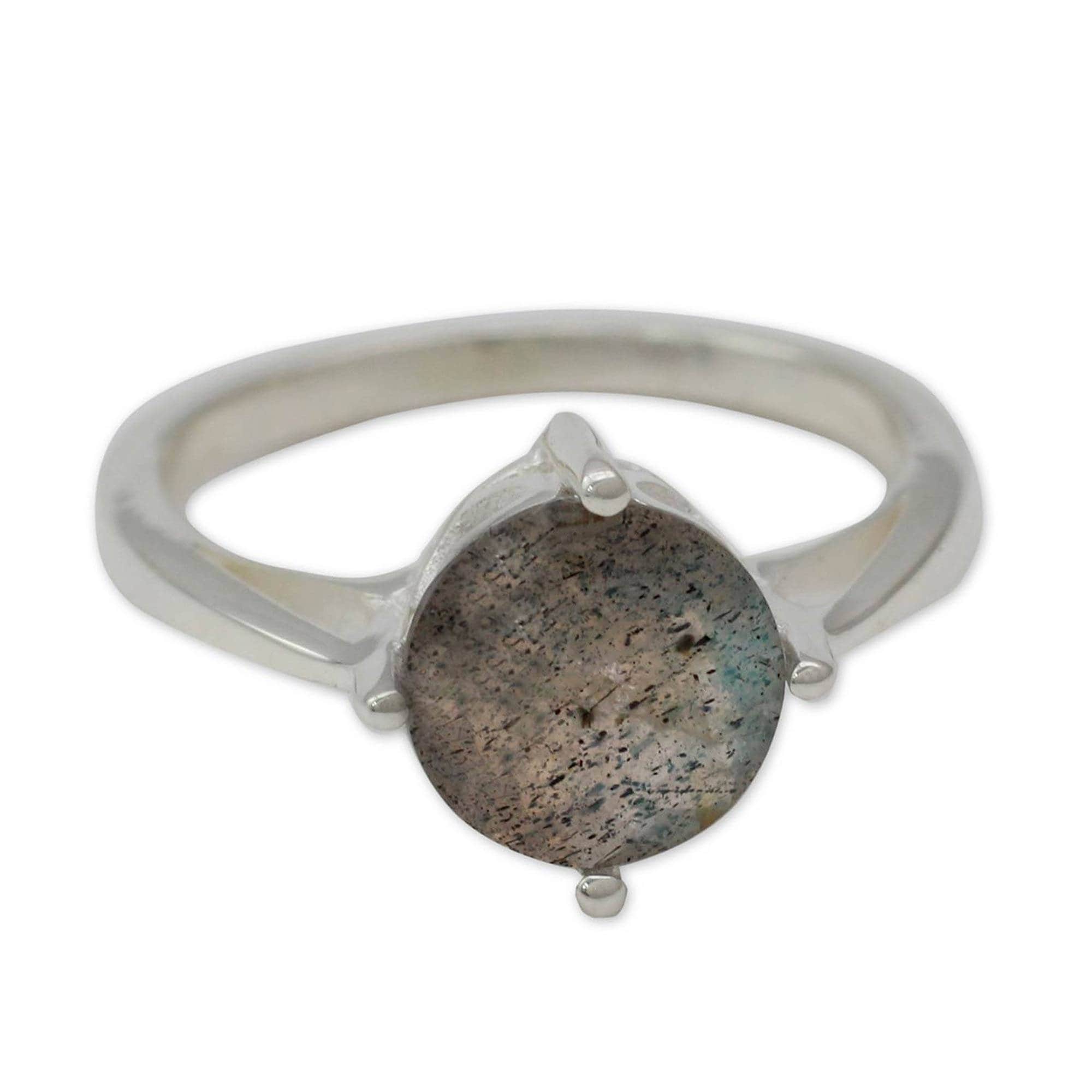 Natural Labradorite 925 Sterling Silver Plated Handmade Jewelry Ring all Size