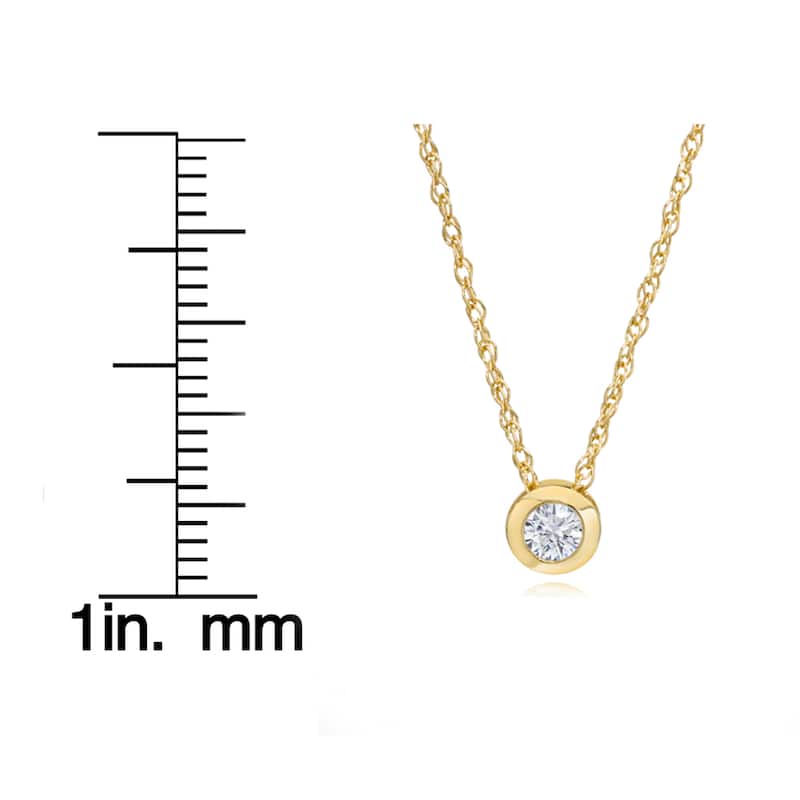 14K Yellow Gold 1/4ct TDW Eco-Friendly Lab Grown Diamond Bezel Solitaire Pendant with Chain