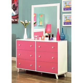 Dresser Mirror Kids Dressers For Less Furniture Of America Kacie Modern 2 Piece Pink White Youth Dresser And Mirror Set