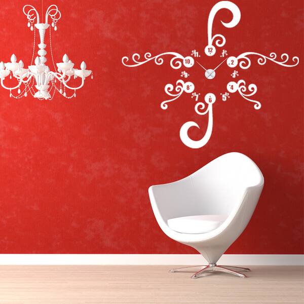 Floral Wall Clock Vinyl Decor Wall Art 11546076