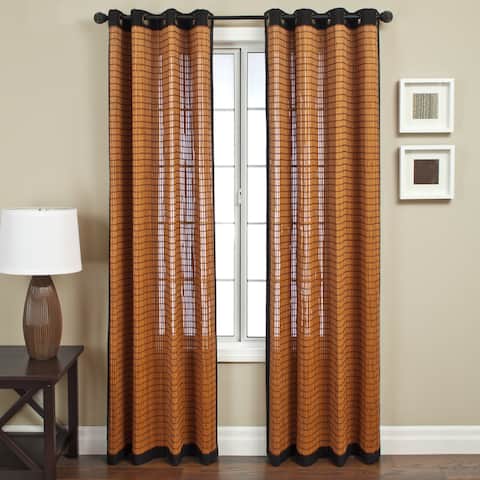 Softline Evergreen Brown Bamboo Curtain Panel (Single Panel)
