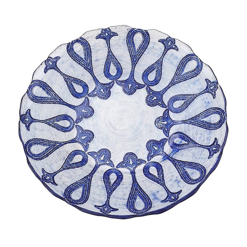 Larissa 8.5-inch Blue and Silver Plate