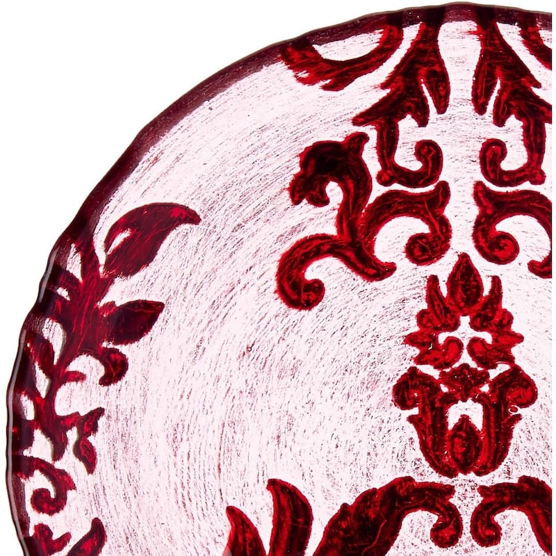 Damask Red Velvet Canape Plate