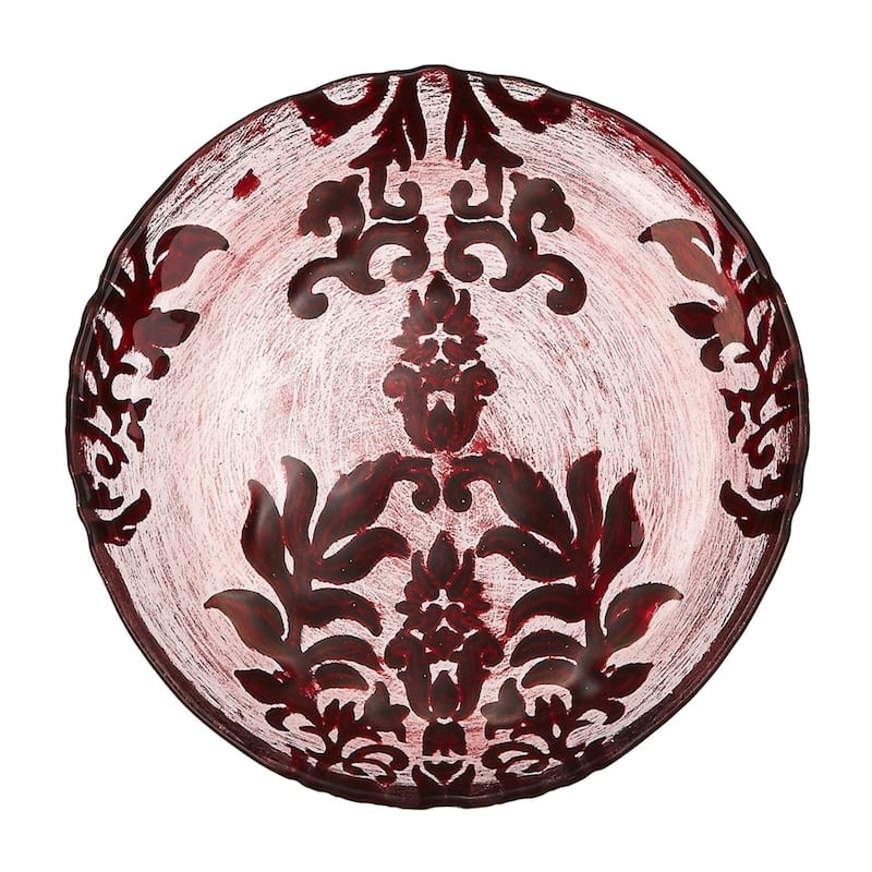 Damask Red Velvet Canape Plate