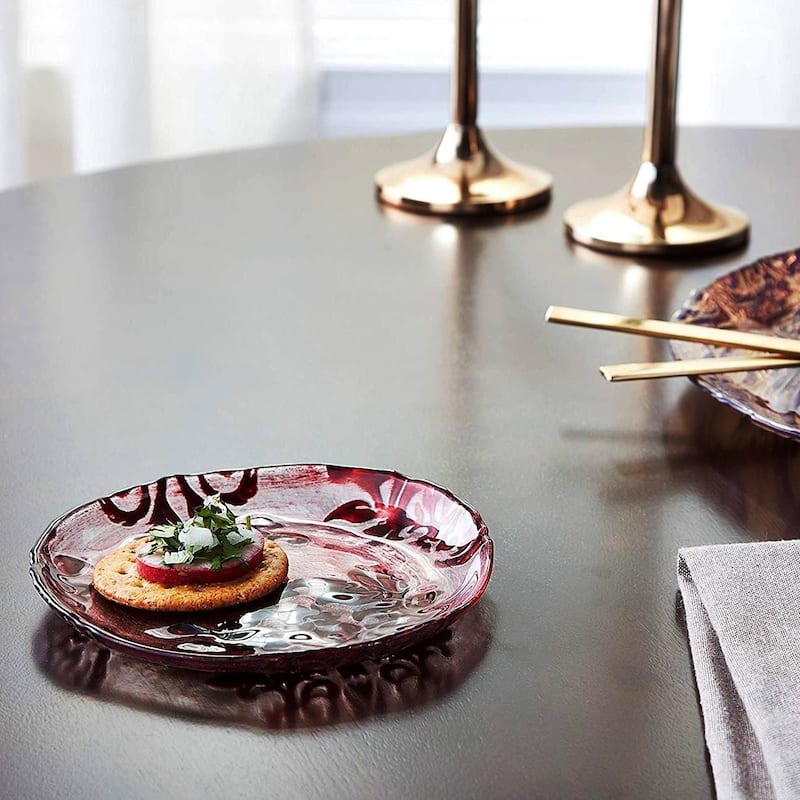 Damask Red Velvet Canape Plate