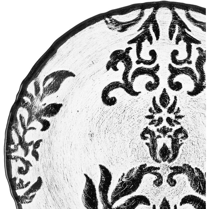 Damask Black Velvet Canape Plate