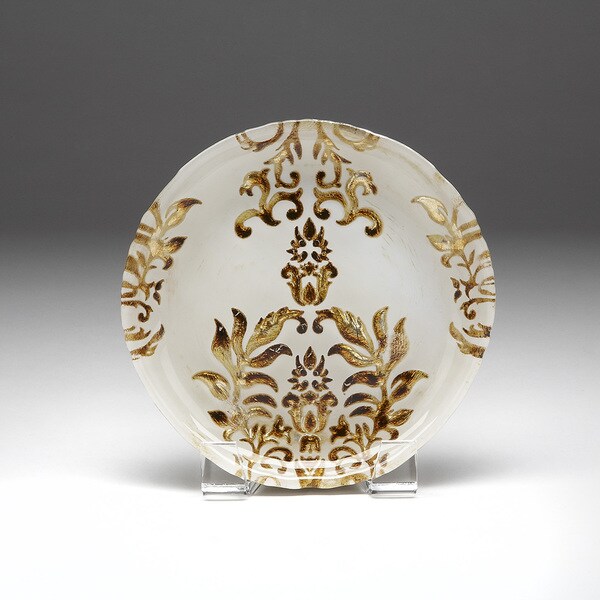Damask Ivory/ Gold Canape Plate
