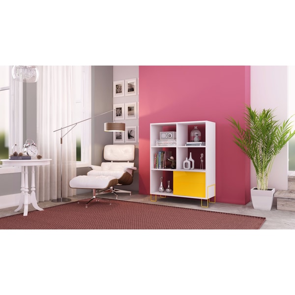 Accentuations by Manhattan Comfort Boden Mid-High 6-shelf 1-door Side Stand