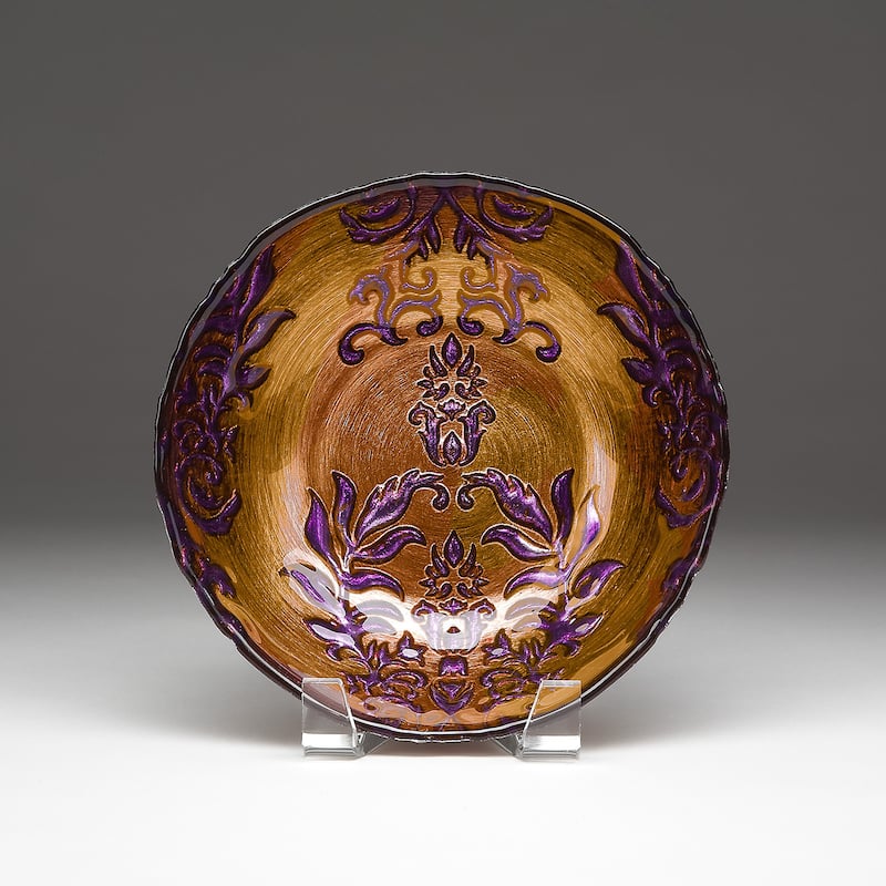 Damask Copper/ Purple Bowl
