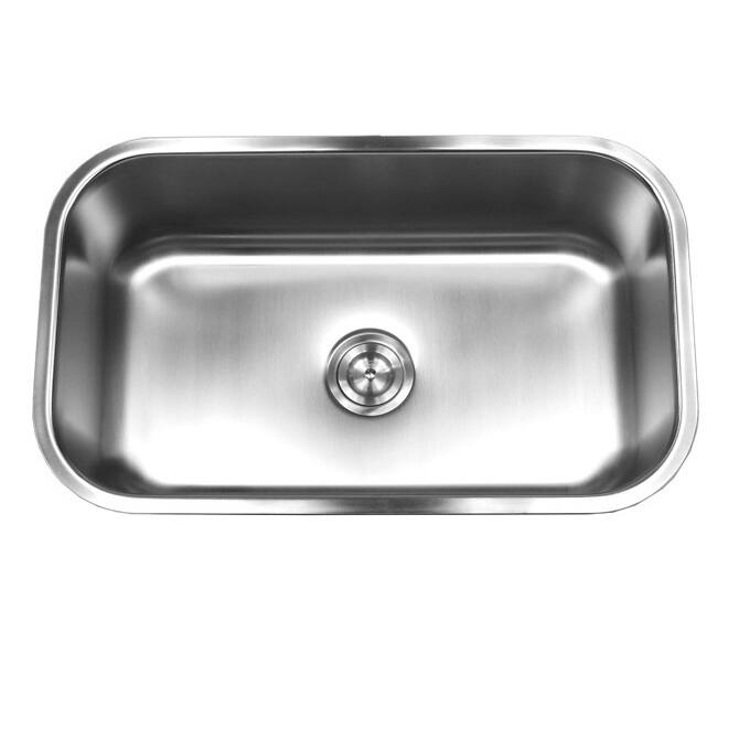 Brushed Satin 18-gauge Stainless Steel 30-inch Undermount Single-bowl Kitchen with Sink Basket Strainer