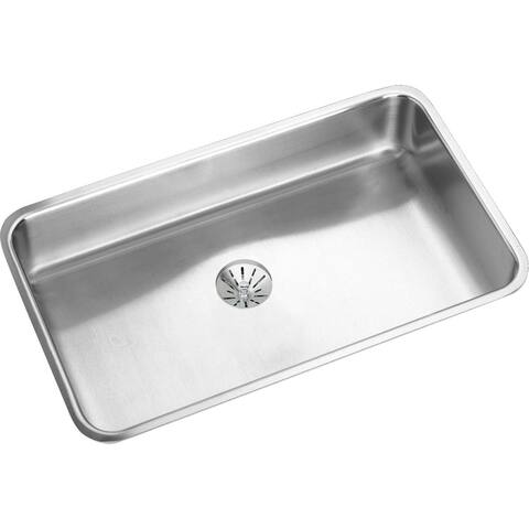 Elkay Lustertone Stainless Steel 30-1/2" x 18-1/2" x 4-3/8", Single Bowl Undermount ADA Sink with Perfect Drain