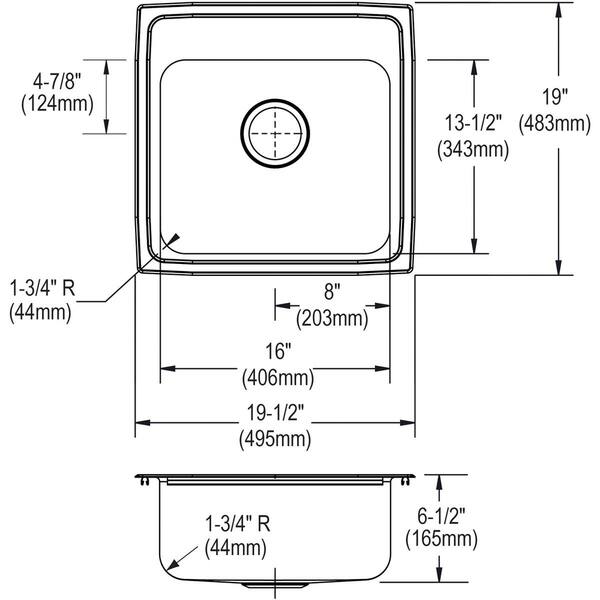 Elkay Gourmet Drop In/Self Rimming Steel LRAD1919653 Lustertone Kitchen ...