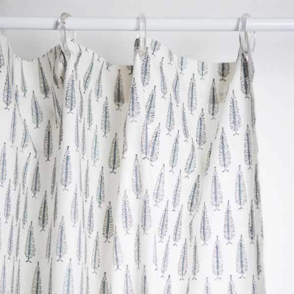 Shop Block Printed White Grey Tree Shower Curtain India Free