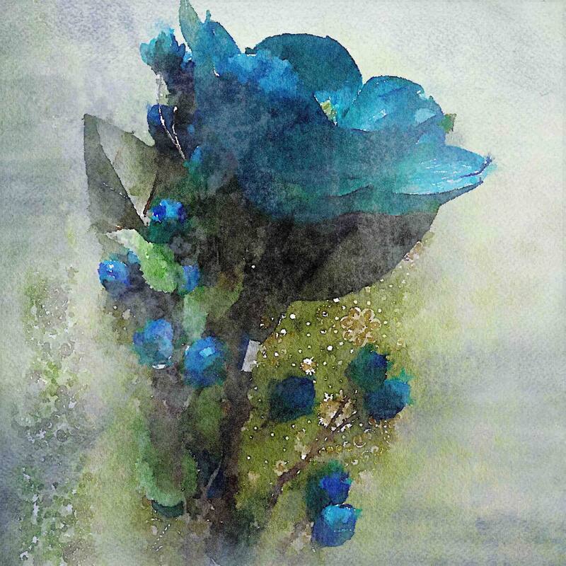 Marmont Hill 'Blue Melody' by Irena Orlov Painting Print on Canvas - Multi-Color