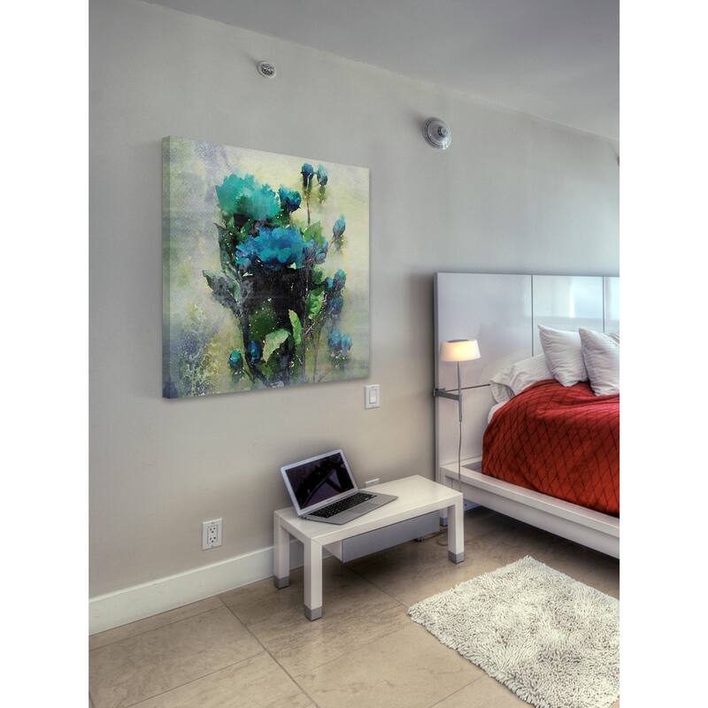Marmont Hill 'Blue Garden Bloom' by Irena Orlov Painting Print on Canvas - Multi-Color